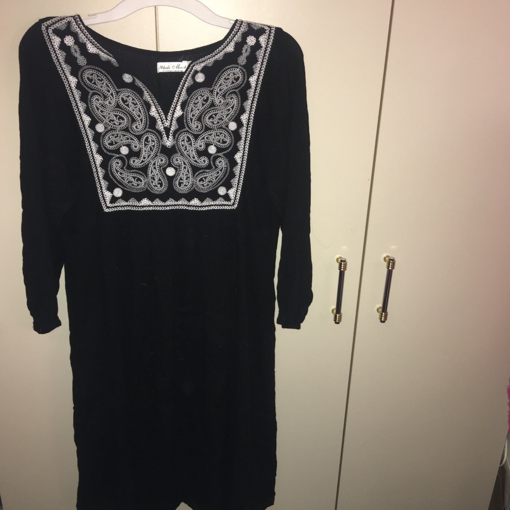 NWOT SA White Mark Black & White Long Sleeve Dress